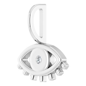 .02 CT Natural Diamond Evil Eye Charm/Pendant