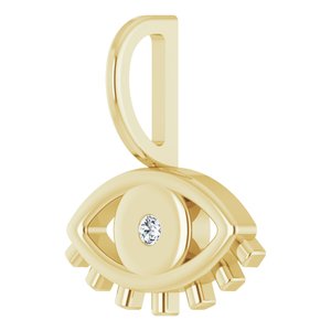 .02 CT Natural Diamond Evil Eye Charm/Pendant
