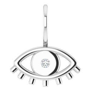 .02 CT Natural Diamond Evil Eye Charm/Pendant