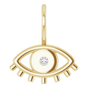 .02 CT Natural Diamond Evil Eye Charm/Pendant