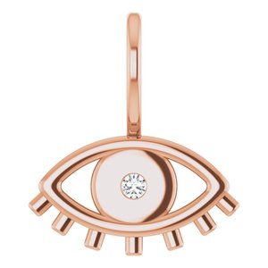 .02 CT Natural Diamond Evil Eye Charm/Pendant