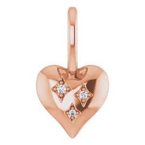 .01 CTW Natural Diamond Heart Charm/Pendant