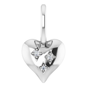 .01 CTW Natural Diamond Heart Charm/Pendant