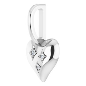 .01 CTW Natural Diamond Heart Charm/Pendant