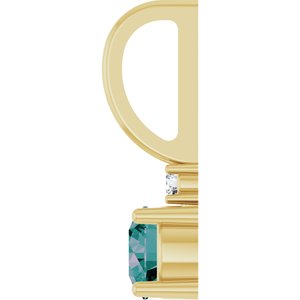 Lab-Grown Alexandrite & .015 CT Natural Diamond Charm/Pendant