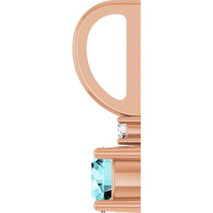 Natural Blue Zircon & .015 CT Natural Diamond Charm/Pendant