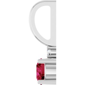 Lab-Grown Ruby & .015 CT Natural Diamond Charm/Pendant