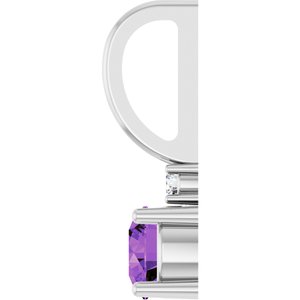 Natural Amethyst & .015 CT Natural Diamond Charm/Pendant