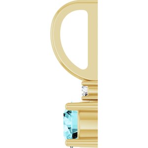 Natural Blue Zircon & .015 CT Natural Diamond Charm/Pendant