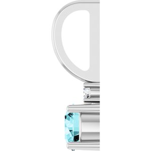 Natural Blue Zircon & .015 CT Natural Diamond Charm/Pendant