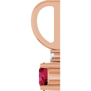 Lab-Grown Ruby & .015 CT Natural Diamond Charm/Pendant