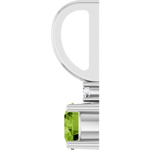 Natural Peridot & .015 CT Natural Diamond Charm/Pendant