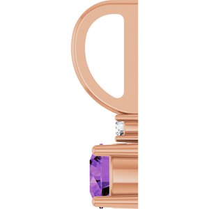 Natural Amethyst & .015 CT Natural Diamond Charm/Pendant