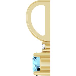Natural Aquamarine & .015 CT Natural Diamond Charm/Pendant