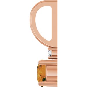 Natural Citrine & .015 CT Natural Diamond Charm/Pendant
