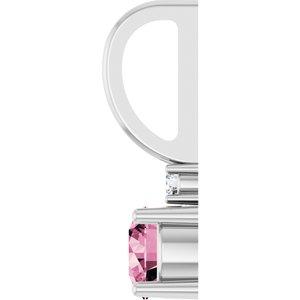 Natural Pink Tourmaline & .015 CT Natural Diamond Charm/Pendant