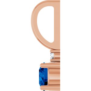 Lab-Grown Blue Sapphire & .015 CT Natural Diamond Charm/Pendant