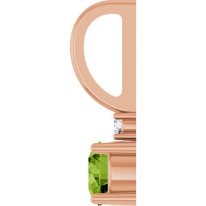 Natural Peridot & .015 CT Natural Diamond Charm/Pendant