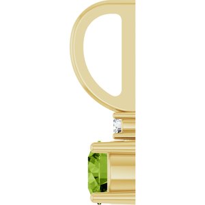 Natural Peridot & .015 CT Natural Diamond Charm/Pendant