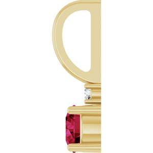 Lab-Grown Ruby & .015 CT Natural Diamond Charm/Pendant