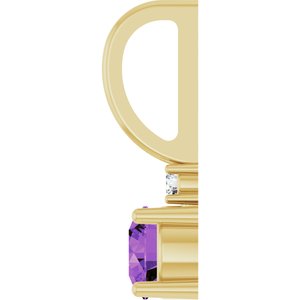 Natural Amethyst & .015 CT Natural Diamond Charm/Pendant
