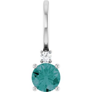 Natural Alexandrite & .015 CT Natural Diamond Charm/Pendant
