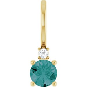 Natural Alexandrite & .015 CT Natural Diamond Charm/Pendant