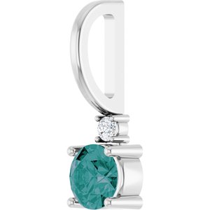 Natural Alexandrite & .015 CT Natural Diamond Charm/Pendant