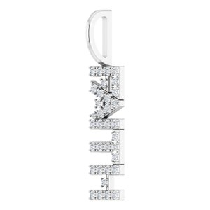 1/8 CTW Natural Diamond "Faith" Charm/Pendant