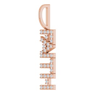 1/8 CTW Natural Diamond "Faith" Charm/Pendant