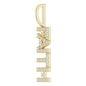 1/8 CTW Natural Diamond "Faith" Charm/Pendant