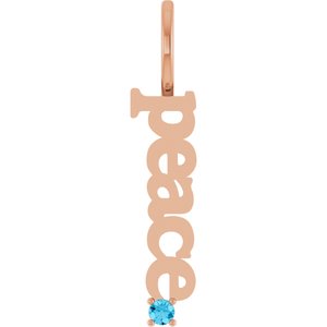 Natural Aquamarine Peace Charm/Pendant