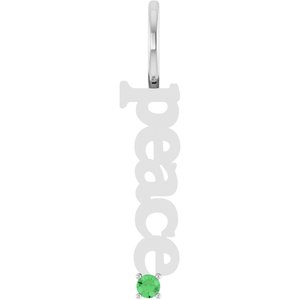 Natural Tsavorite Garnet Peace Charm/Pendant