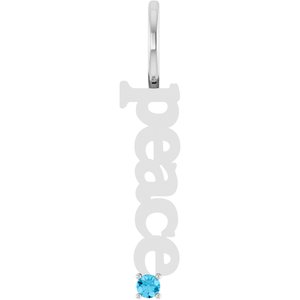 Natural Aquamarine Peace Charm/Pendant