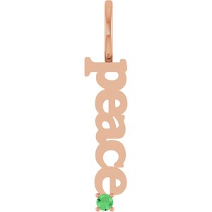 Natural Tsavorite Garnet Peace Charm/Pendant