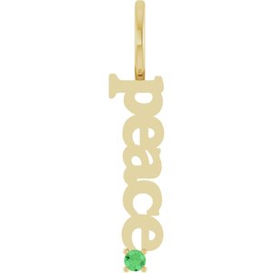 Natural Tsavorite Garnet Peace Charm/Pendant