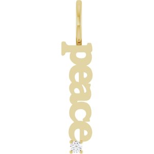 Natural White Sapphire Peace Charm/Pendant