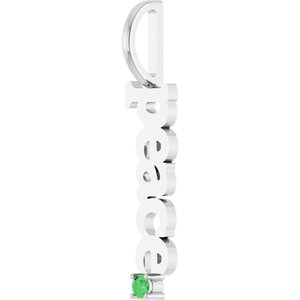 Natural Tsavorite Garnet Peace Charm/Pendant