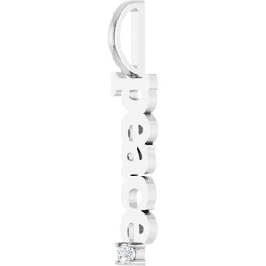 Natural White Sapphire Peace Charm/Pendant