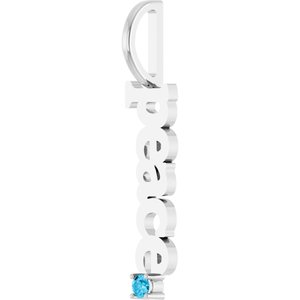 Natural Aquamarine Peace Charm/Pendant