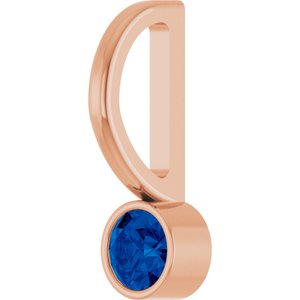 Lab-Grown Blue Sapphire Charm/Pendant