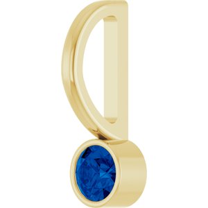Lab-Grown Blue Sapphire Charm/Pendant