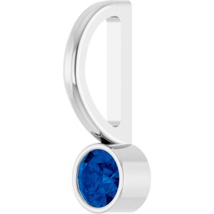 Lab-Grown Blue Sapphire Charm/Pendant
