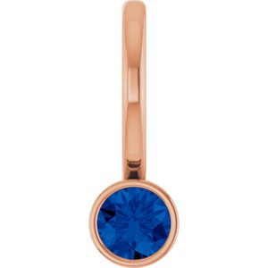 Lab-Grown Blue Sapphire Charm/Pendant