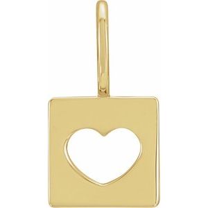 14.97x8 mm Pierced Heart Charm/Pendant
