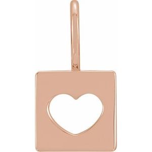 14.97x8 mm Pierced Heart Charm/Pendant