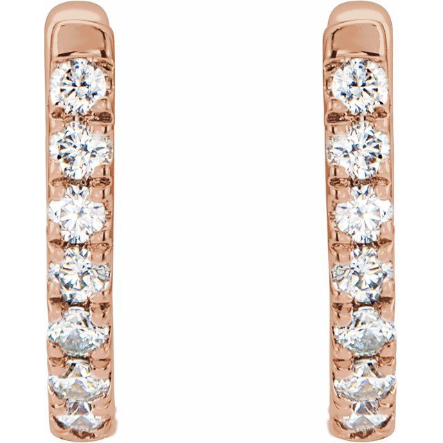14K White 1/6 CTW Natural Diamond Hoop Earrings