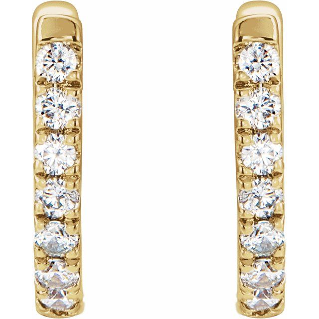14K White 1/6 CTW Natural Diamond Hoop Earrings