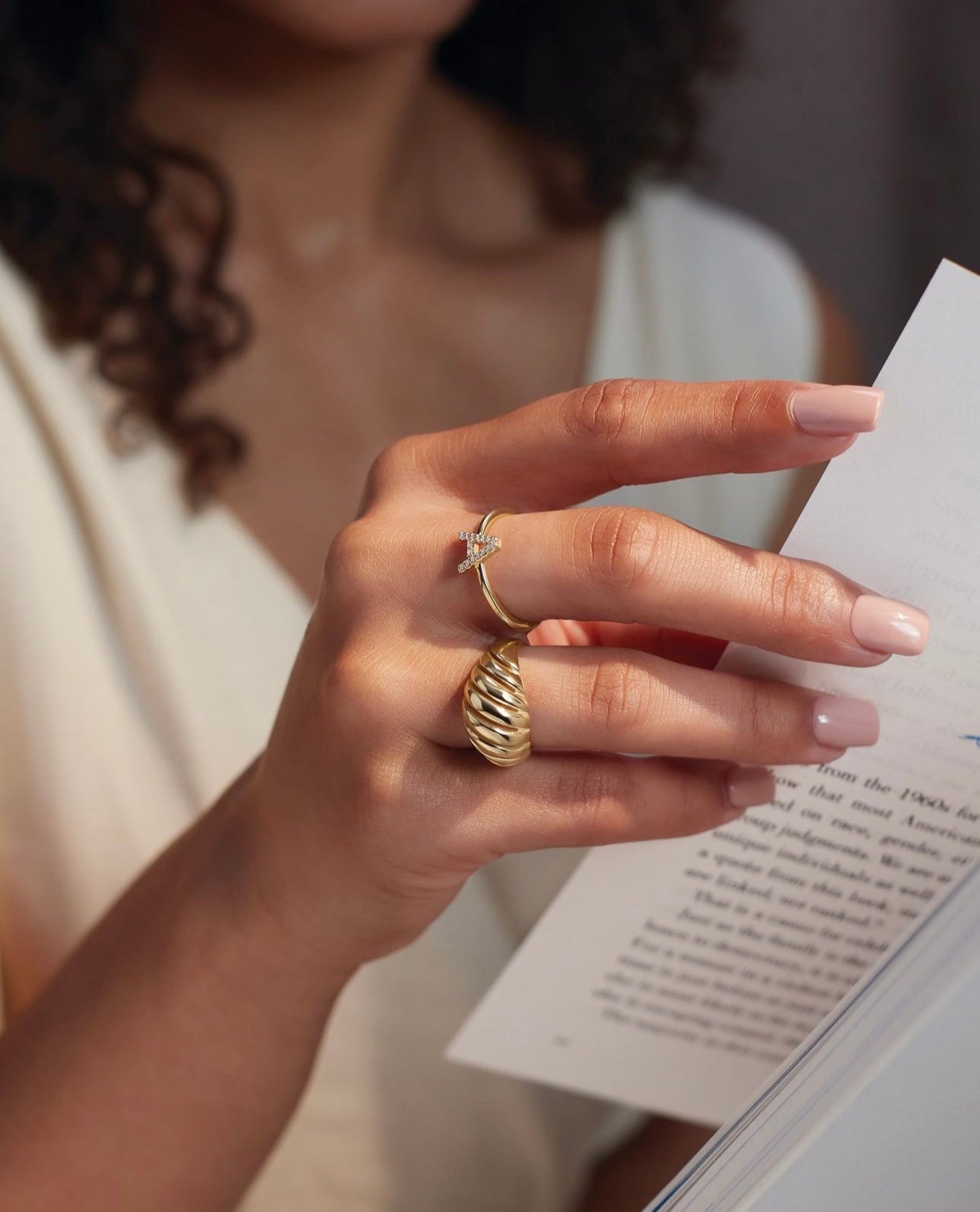 Personalized Diamond Initial Ring