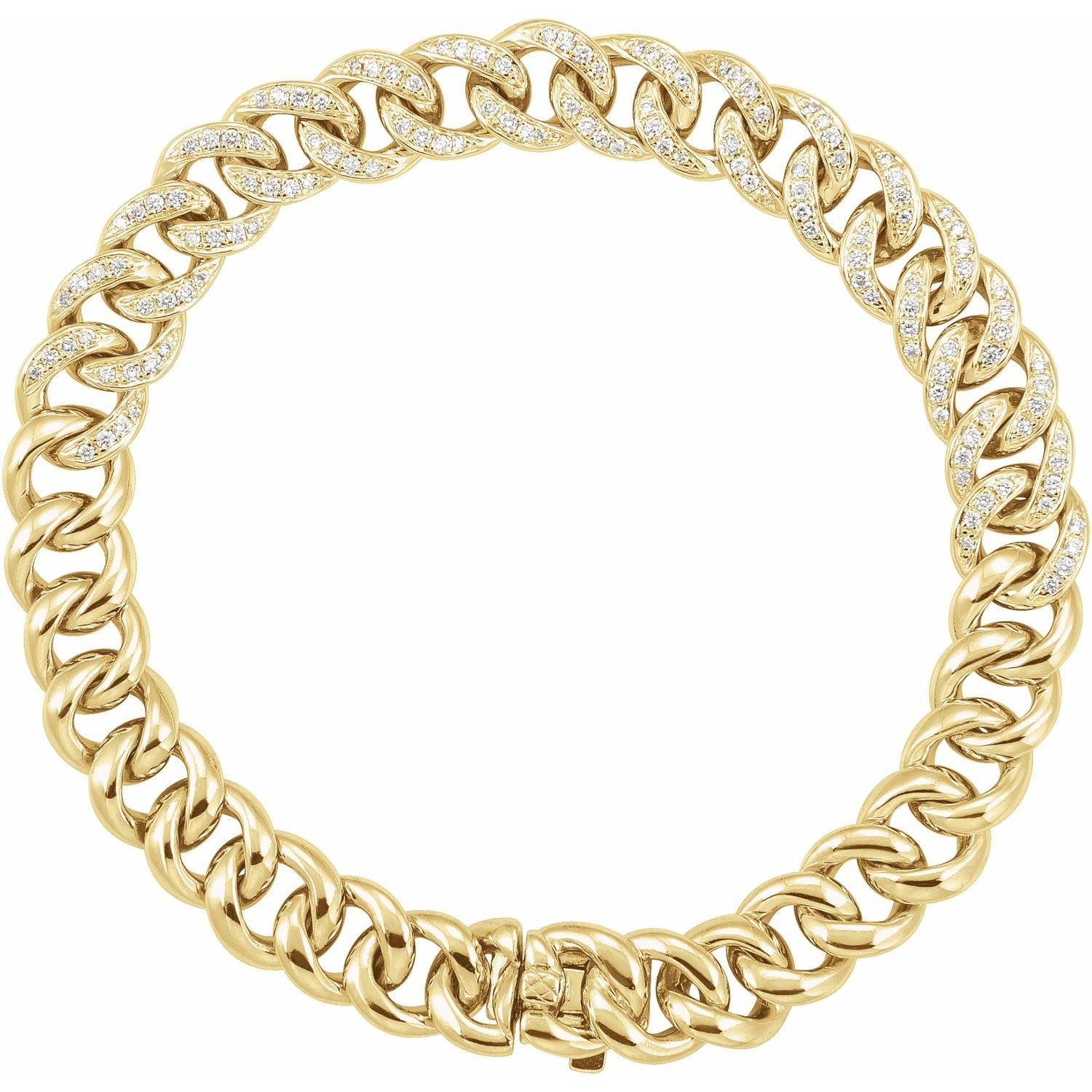 Diamond Accented Curb Chain Bracelet